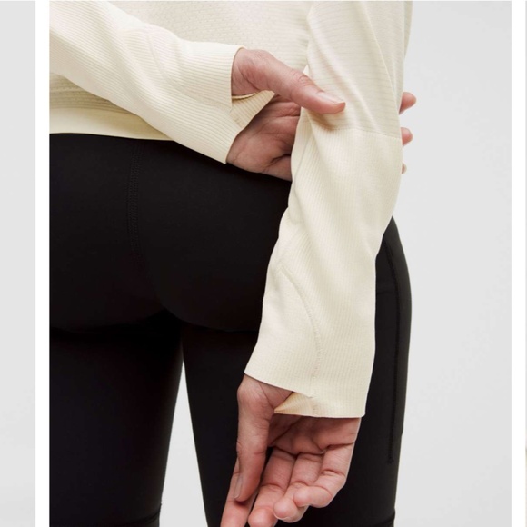 Lululemon Swiftly Tech Long-Sleeve Shirt 2.0 *Waist Length Light Ivory Sz 8 $78 - Picture 12 of 16